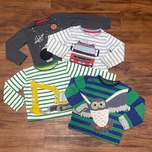 Mini Boden Appliqué Long Sleeve Tee Bundle 2-3Y (98cm) | 4 Shirts | 100% Cotton